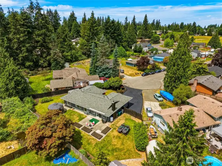 backyard aerial allows you to see how cool this lot is