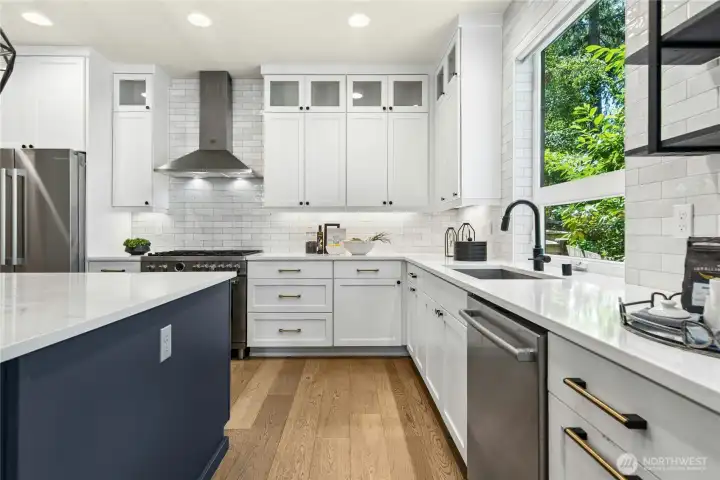 Light and bright kitchen with storage everywhere!
