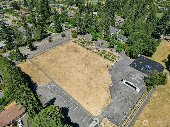 Playground, community garden, basketball and open field with fun events year round.