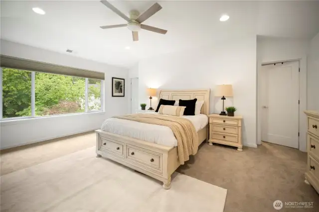 Primary suite with dual walk in closets