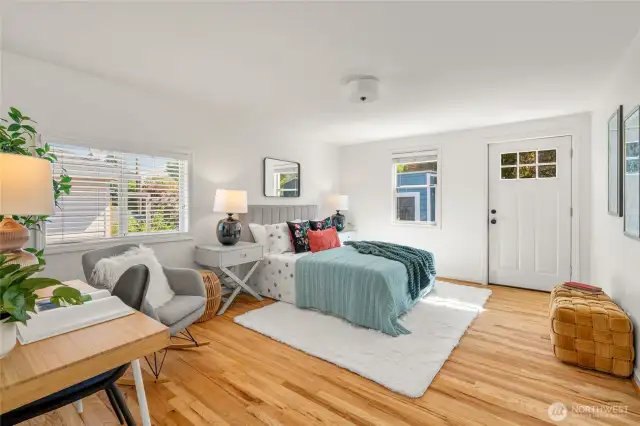 upstairs bedroom 2 takes you to the back deck