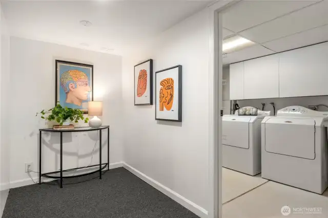 downstairs hallway and laundry entry