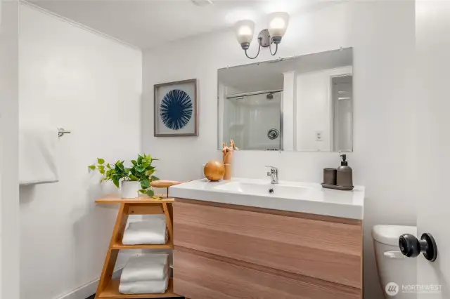 updated downstairs 3/4 bath