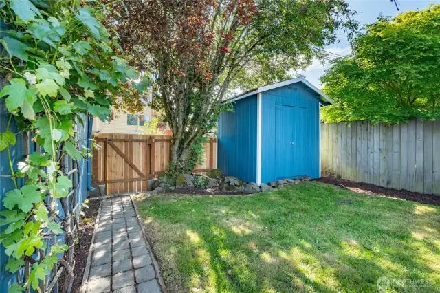 extra storage available in shed and alley access