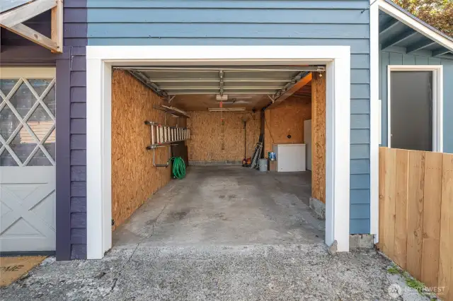 single-car garage with shop space