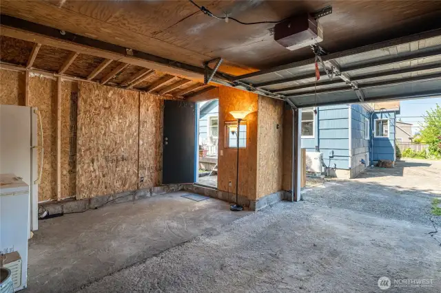 single-car garage with shop space