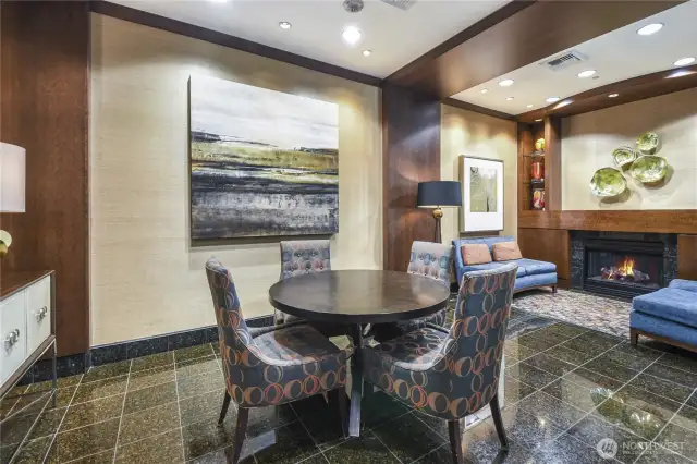 elegant lobby of the Cosmopolitan in Seattle, designed to welcome residents and guests with sophistication and convenience