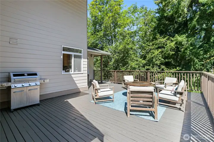 Deck is wired for a hot tub