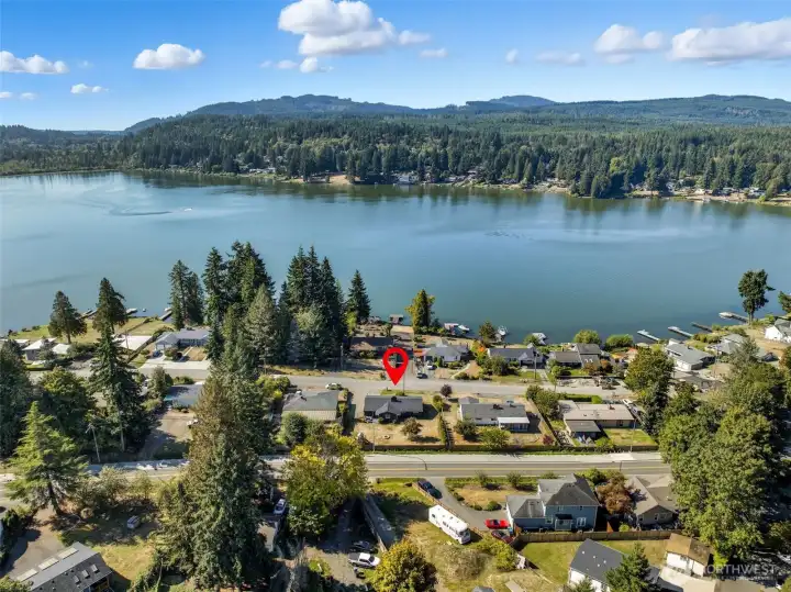 Fantastic location with views of the lake and surrounding mountains.