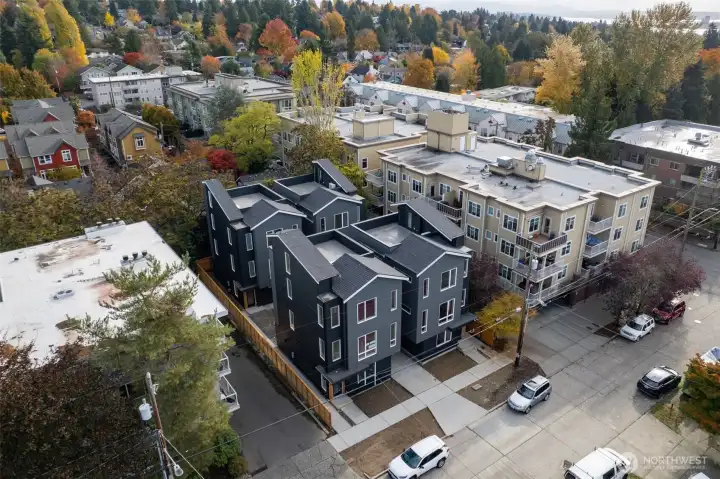 An intimate cluster of four homes providing  a micro community sense of connectedness within the larger neighborhood.