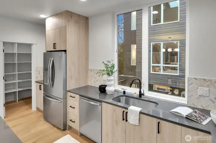 abundant counter space,