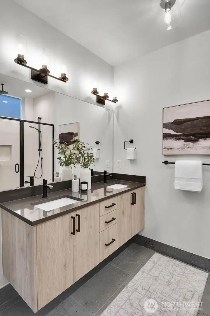 The light and bright primary bathroom