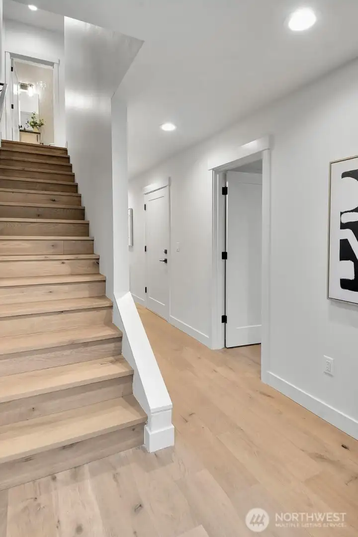 Open entry at ground level with large closet