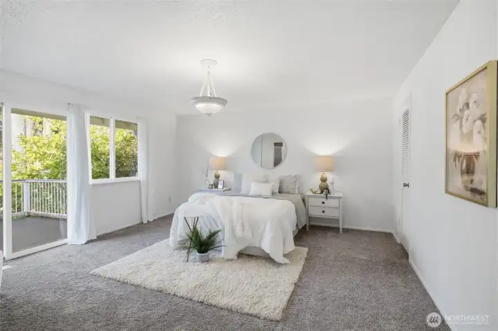 Enjoy the convenience of a generous walk-in closet with attic access provides plenty of storage and functional space to keep your room organized and clutter-free.