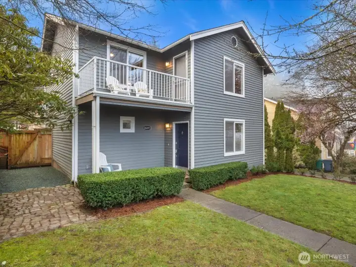 Welcome home! This charming detached two story is on a beautifully landscaped lot in a very small complex. The inviting covered porch and upper level deck provide space for relaxation and enjoying the neighborhood.
