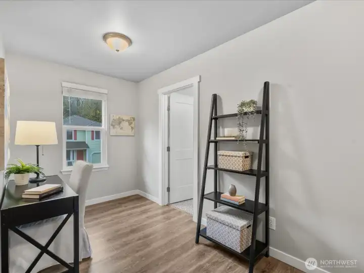 The landing upstairs - perfect office or play space.