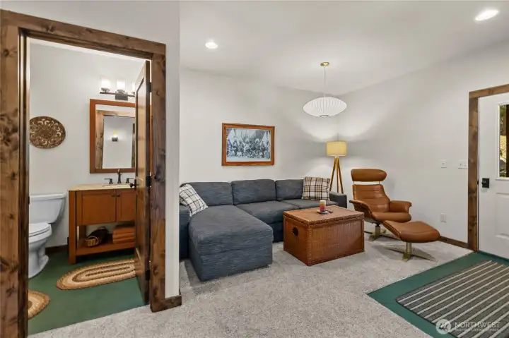 Lower-level bonus with full bath.