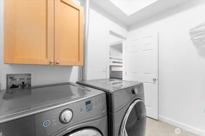 View of Lower Level Utility Room with storage.