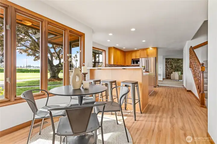 All new kitchen with breakfast nook and bar
