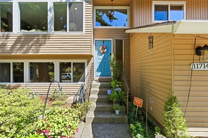 A pop of color as you enter the front door.