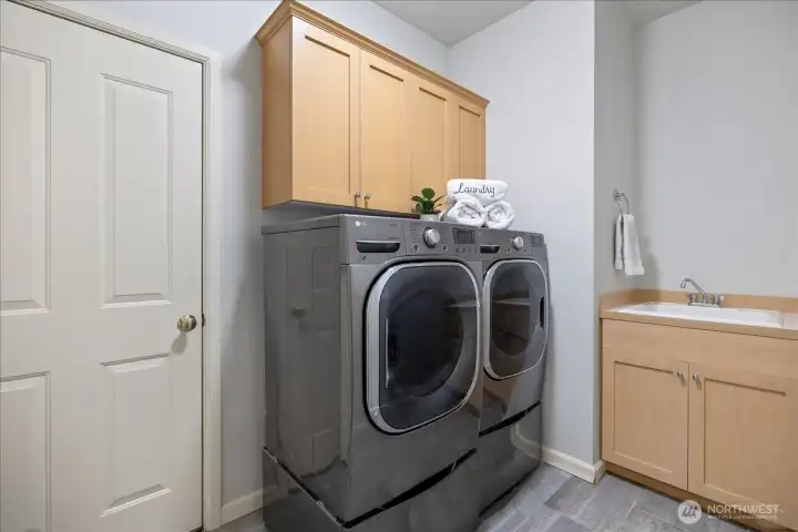 Laundry room with sink.
