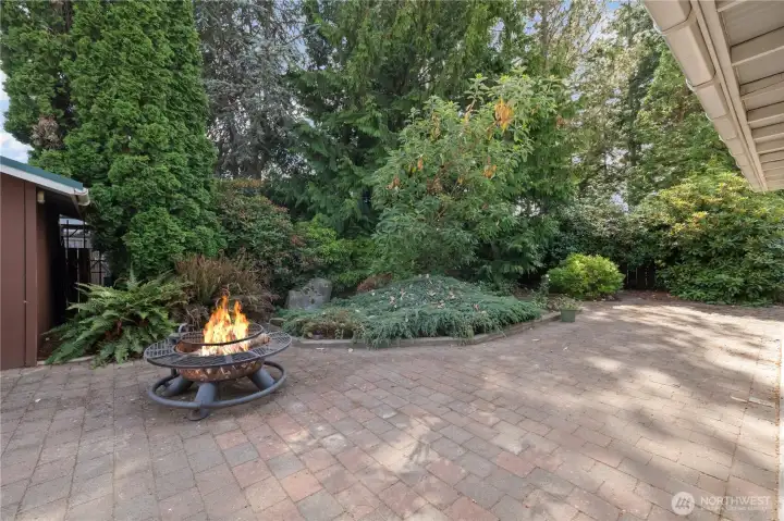 Mature landscaping in backyard Mature landscaping in backyard