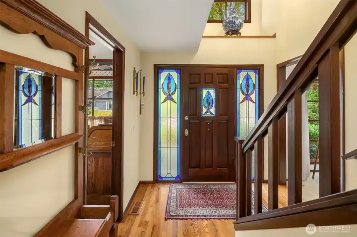 Stained glass entry Stained glass entry