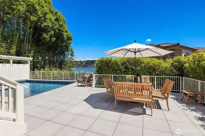 Large sunny patio ready for your next summer party! Large sunny patio ready for your next summer party!
