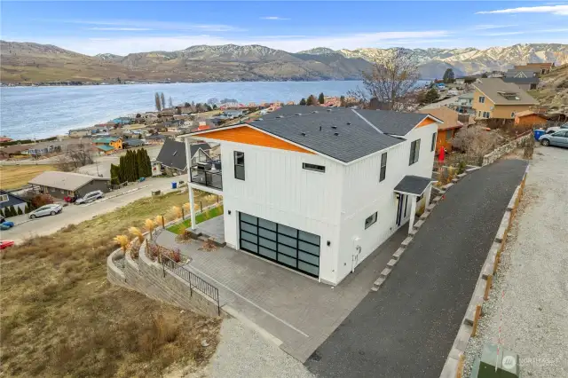 Enjoy spectacular Lake Chelan and sweeping mountain views from home built in 2022 and very occasionally used by the current (and only) owners.