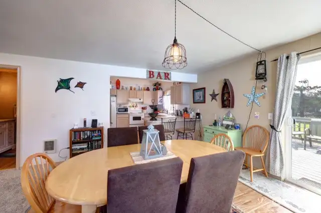 View of the eat-in kitchen from dining area