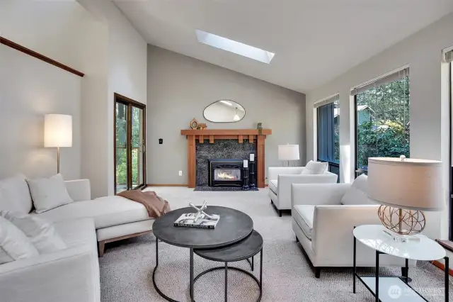 Beautiful custom gas Fireplace Cherry Surround and Mantle