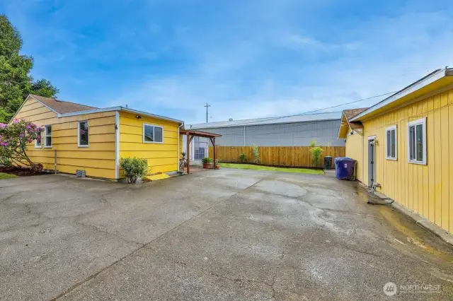 Main House and Detached garage with separate utility meter. Large lot with ample parking