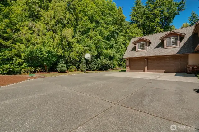 Spacious lot with ample RV parking and upscale outdoor versatility.