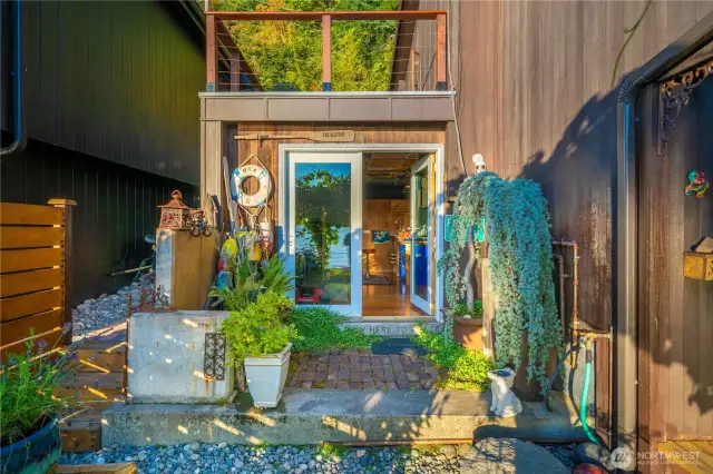 Attached shop entrance