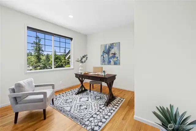 The private front office off of the entryway has French doors for good privacy.