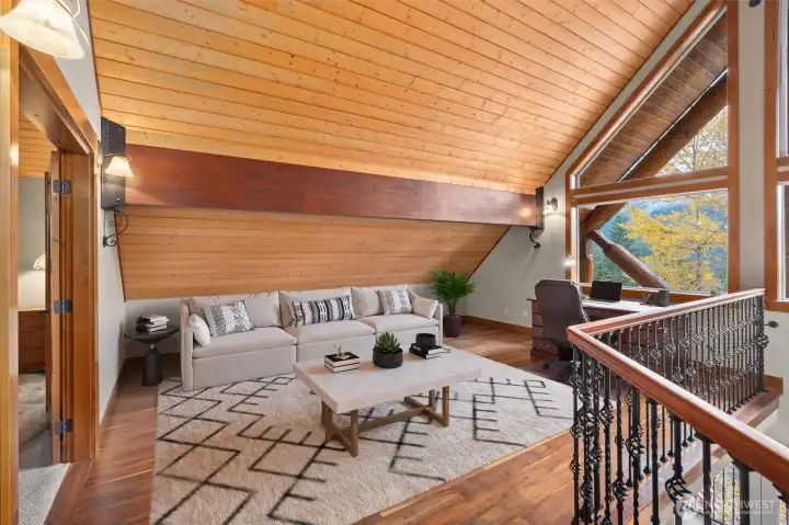 Amazing bonus loft area,  perfect for an office area, game room or just extra space