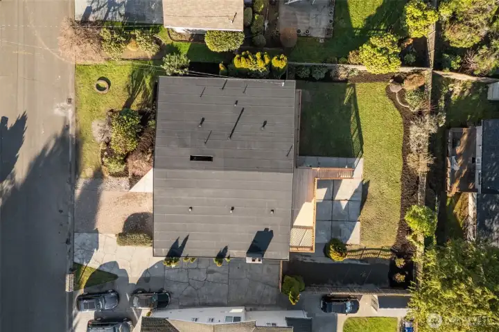 Aerial view of home (new roof)