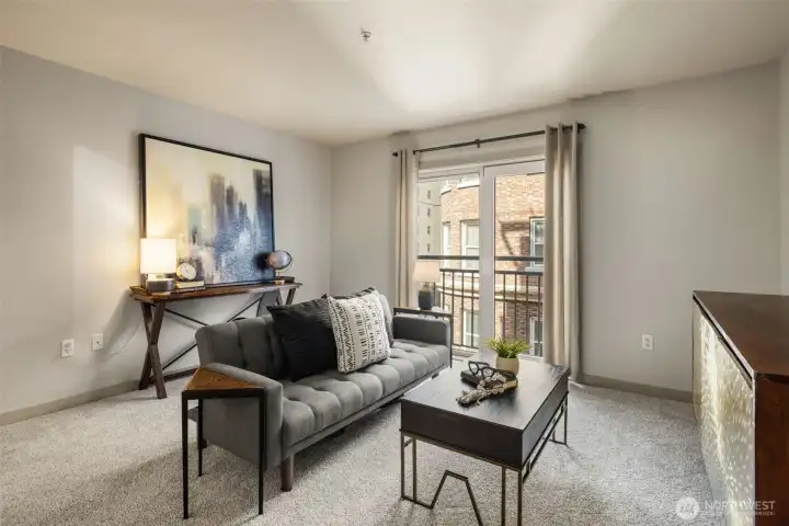 Nicely sized living room is an open canvas for your desired furnishing design and layout.