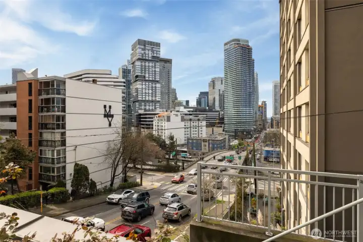 Territorial street side view from rooftop deck. Exterior access to this community space.