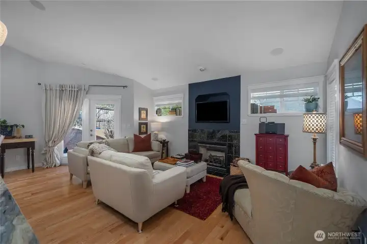 Great room with living, dining and kitchen...