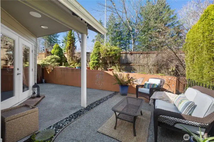 Private back patio...