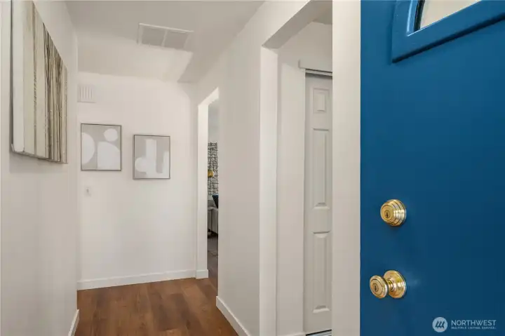 Just a single step on the covered front porch brings you into the formal entry opens up to fully renovated rambler with no carpet and a fantastic floorplan.