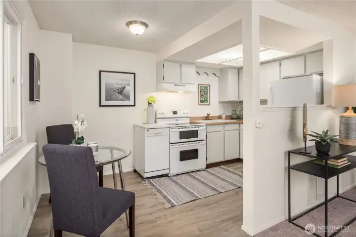 A convenient dining area is just off the kitchen and living room.