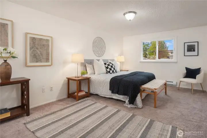 The ADU bedroom is absolutely huge and can easily handle a king sized bed and a lot more!