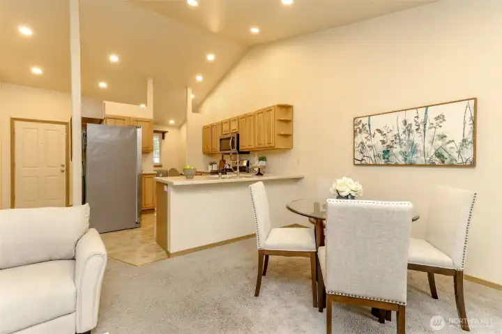 Dining room just off the kitchen