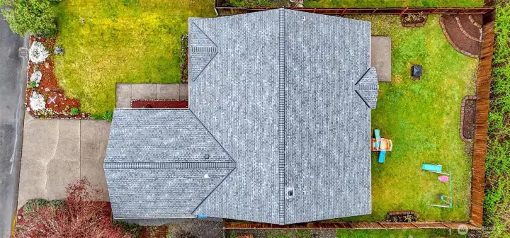 Great aerial view of the house and also shows the size of the lot.