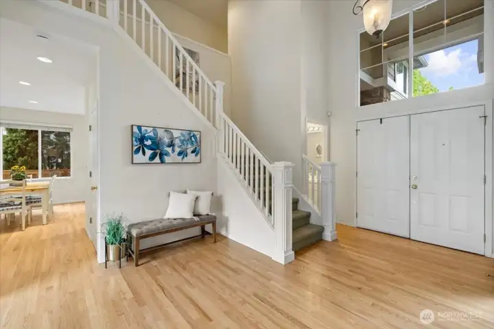 Entry with vaulted celings