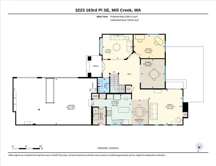 1st floor with dimensions