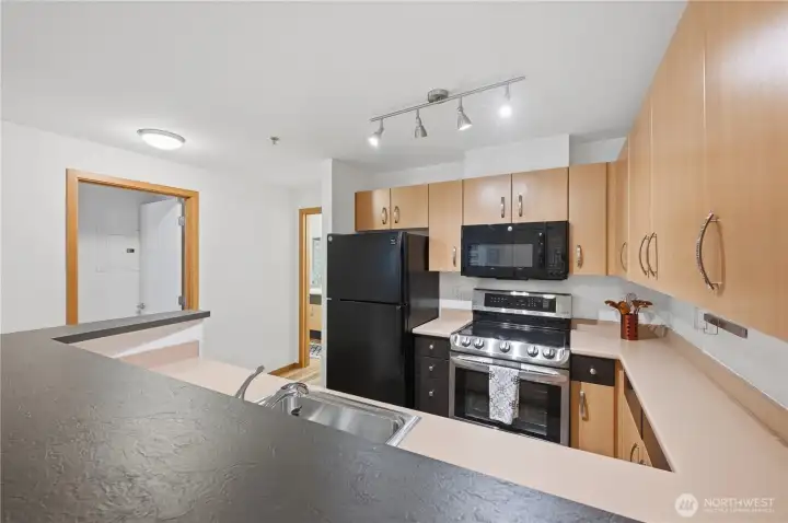 Huge kitchen with tons of counter space. Huge kitchen with tons of counter space.