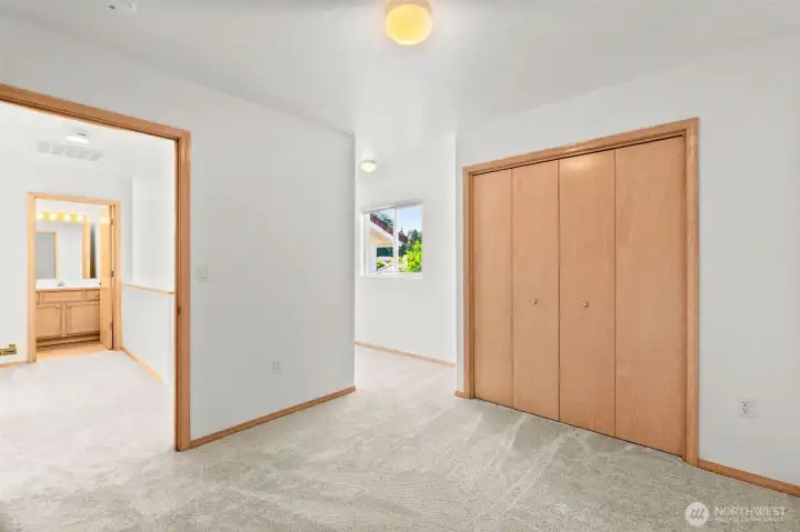 The 3rd bedroom has a charming nook with front view; the hall bathroom is seen across the landing. The 3rd bedroom has a charming nook with front view; the hall bathroom is seen across the landing.